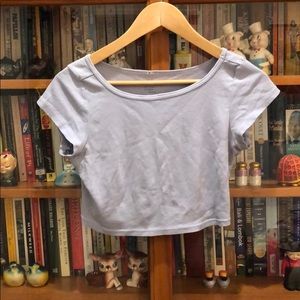 Light blue cropped top